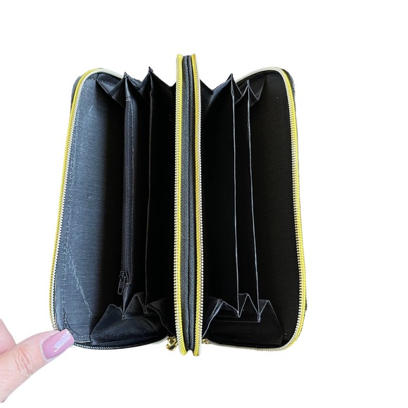 Embroidered Floral Double Zip Wallet Multicolor - Picture 4 of 7